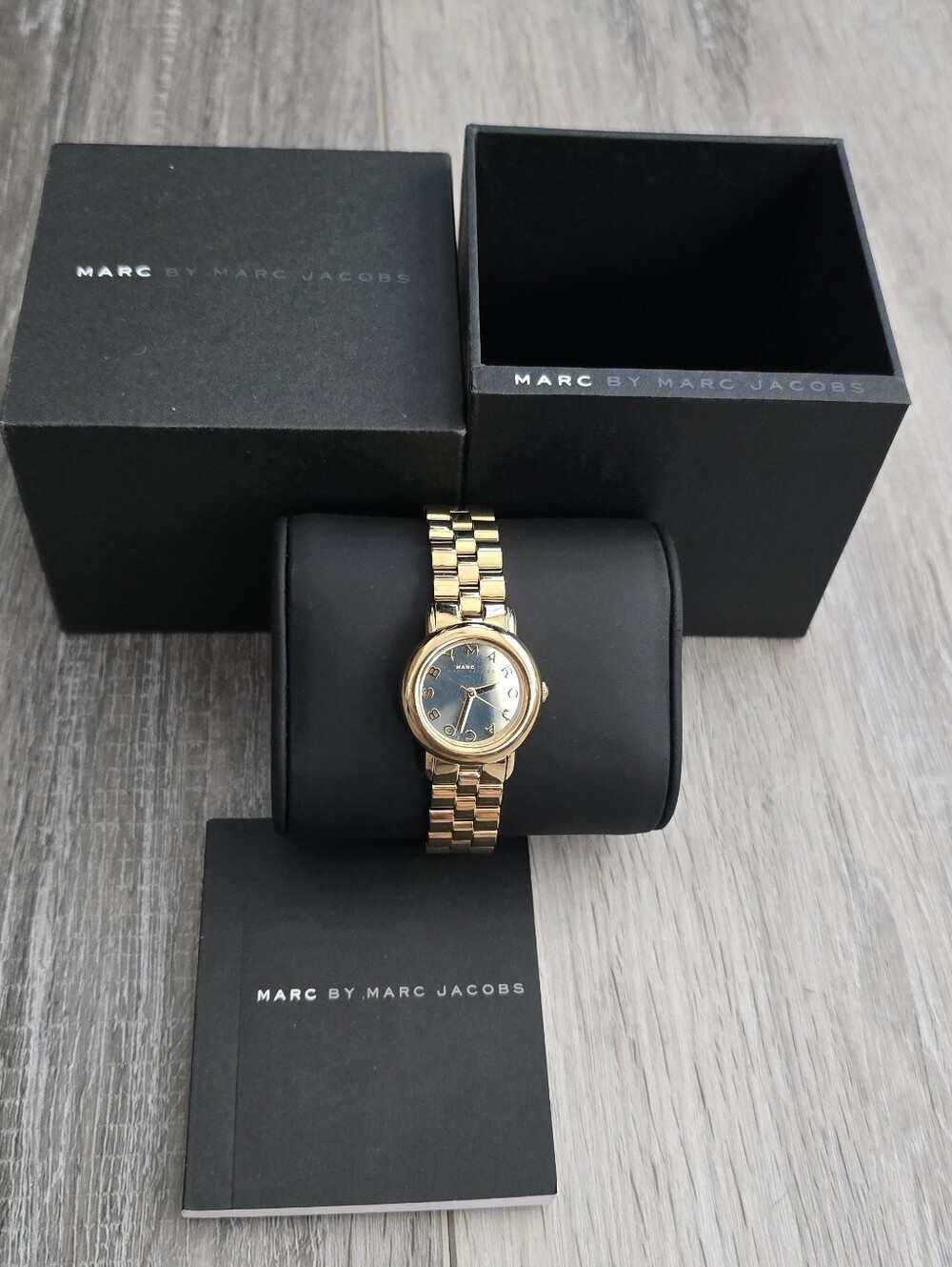 Marc by Marc Jacobs Womens Gold Tone Bracelet Watch with Champagne Dial